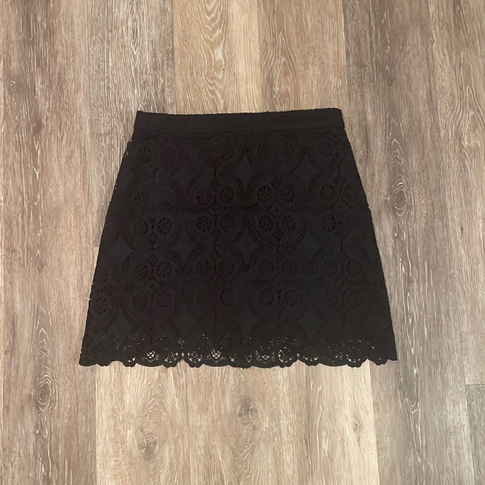 Hollister black lace lined mini skirt